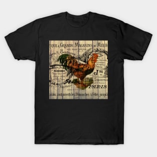 Cottagecore french  barn wood  western country kitchen farmhouse rooster T-Shirt